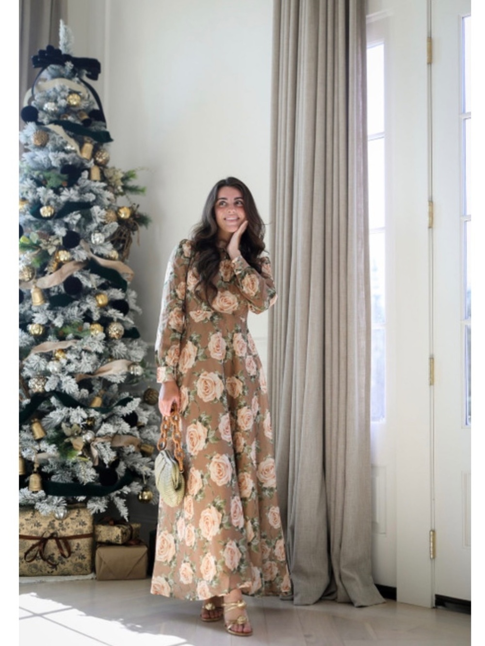 Dainty Jewells Beige Floral Maxi Dress